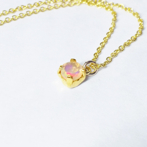 【虹入り】2)宝石質AAAオパールのシンプルネックレス dfe4830312f494c3ae96dacc9afbec