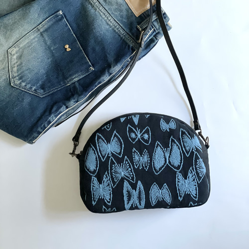 ⚮̈ミナペルホネン　sky flower まるっこポシェット ⚮̈ミナペルホネン sky flower ダークネイビー まるっこポシェットさん