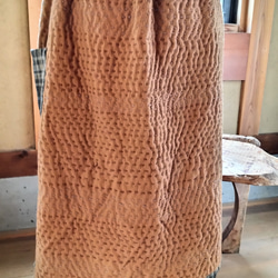 無農薬茶綿の刺し子スカート 3枚目の画像