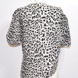 Monotone Leopard String Tops (white) 半袖ブラウス グレー 灰色 カジュアル 5枚目の画像