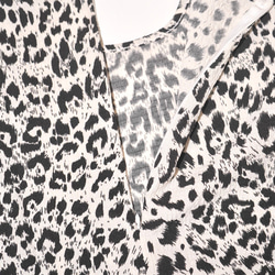 Monotone Leopard String Tops (white) 半袖ブラウス グレー 灰色 カジュアル 7枚目の画像