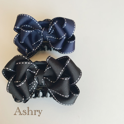 オーダーページ ハンドメイド　人気 バンスクリップ リボン 送料無料》バンスクリップ リボン ハンドメイド ステッチリボン