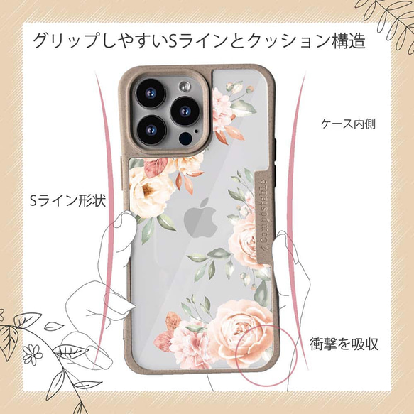 iPhone15/iPhone15Pro/iPhone15Plus/送料無料 TPU風 ビンテージフローラル 花柄 11枚目の画像