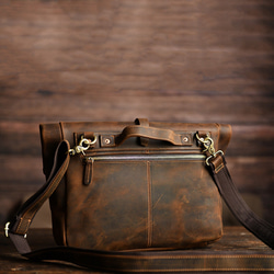 メッセンジャーバッグ 牛革ショルダーバッグ ヴィンテージ 大容量 実用