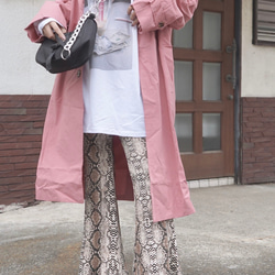 Soutien Collar Long Coat (dusty pink) コート ピンク 桃 ガーリー 1枚目の画像