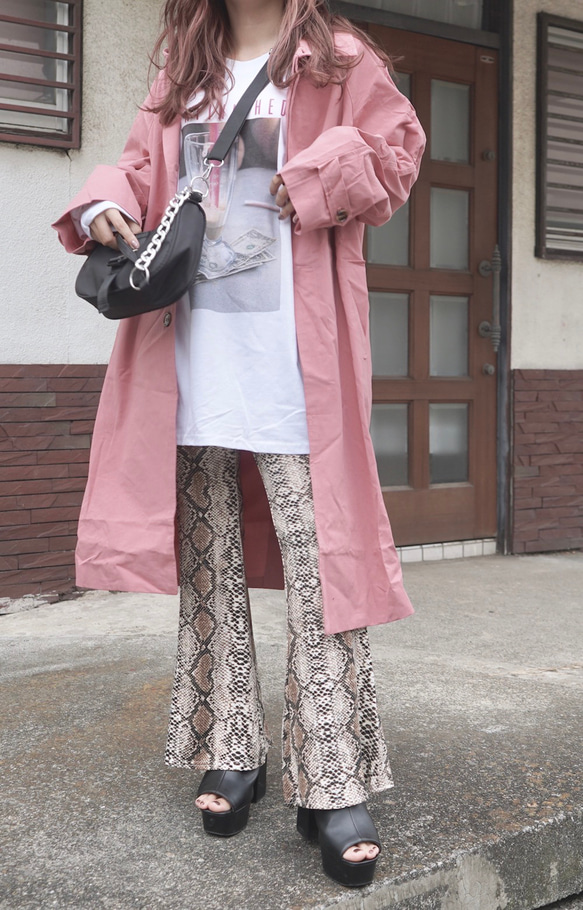 Soutien Collar Long Coat (dusty pink) コート ピンク 桃 ガーリー 1枚目の画像