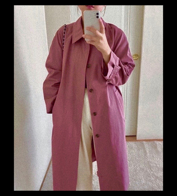 Soutien Collar Long Coat (dusty pink) コート ピンク 桃 ガーリー 9枚目の画像