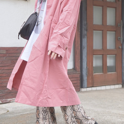 Soutien Collar Long Coat (dusty pink) コート ピンク 桃 ガーリー 2枚目の画像