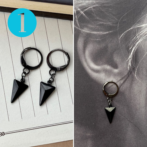 NOBUKOFU】88888ピアス BLACK NOBUKOFU】88888ピアス BLACK