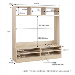 【幅120cm】コンパクト壁面テレビボード 【WRK134001】 3枚目の画像