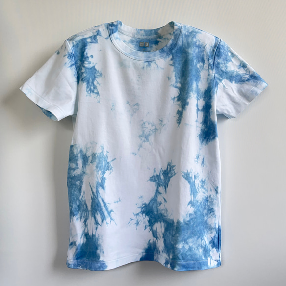 藍染クルーネックTシャツ・夏（半袖レディースM） 1枚目の画像