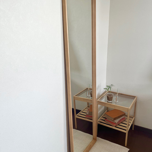 new【日本製】カットデザインミラー 全身鏡 姿見 立て掛けミラー