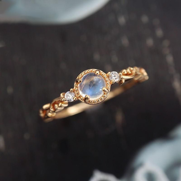 【高品質】 再販100ヶ超！新月の星空イメージ 藤蔓*CZムーンストーン アクセサリー