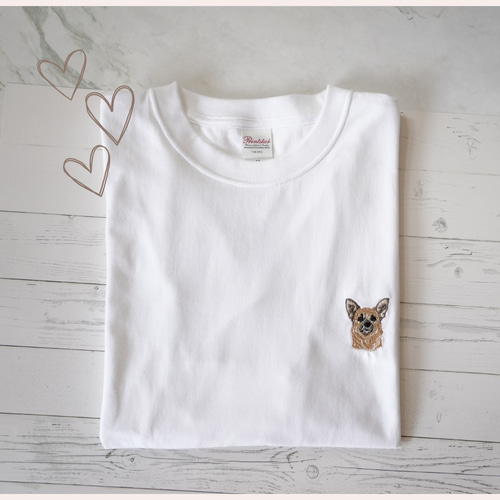 猫　犬　オーダーメイド　刺繍　Tシャツ