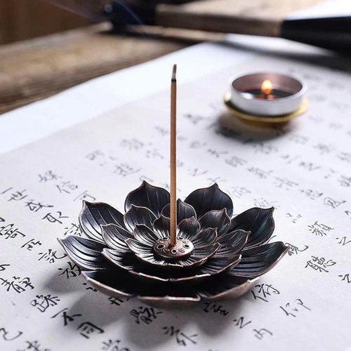 お香立て 香皿 蓮の花 蓮華 はすの花 おしゃれ 仏壇用皿 香炉 線香皿