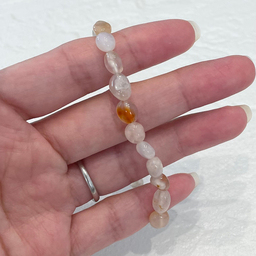 専用 お取り置き 天然瑪瑙 パープルピンク♡大玉プルプル瑪瑙ブレスレット 天然石ブレスレット294◇桜瑪瑙 ブレスレット handmade HALRi