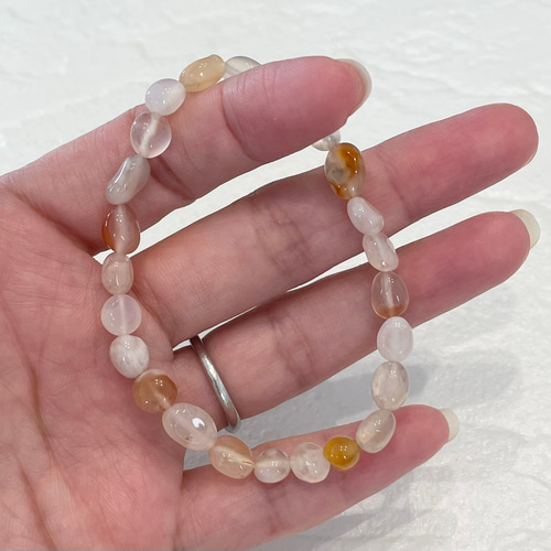 天然石ブレスレット294◇桜瑪瑙 ブレスレット handmade HALRi