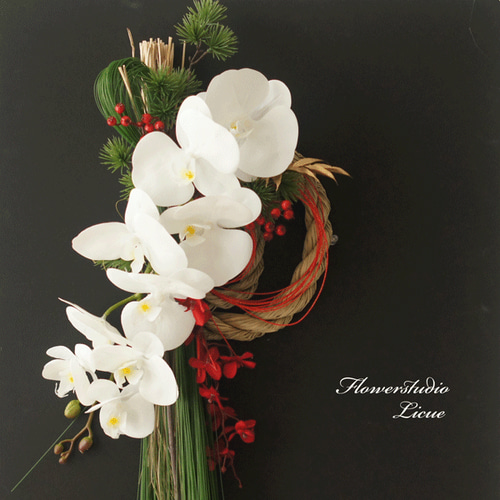 しめ縄★胡蝶蘭⑥　お正月飾り　しめ縄リース　しめ飾り　桜 しめ縄☆胡蝶蘭⑥ お正月飾り しめ縄リース しめ飾り 桜 造花 YDM 胡蝶