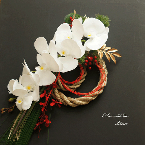 早割中！【しめ縄】胡蝶蘭とオンシジウムのお正月飾り しめ縄 しめ縄