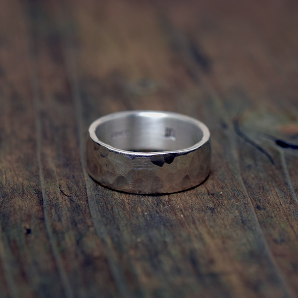 Bump Ring 鎚目 / 7mm Silver ring オーダー制作/ 受注製作シルバーリング　鎚目リング 8枚目の画像