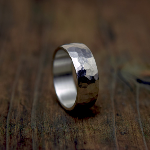 Bump Ring 鎚目 / 7mm Silver ring オーダー制作/ 受注製作シルバーリング　鎚目リング 9枚目の画像