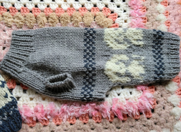 プードルのカウチン模様のセーター☆オーダーメイド 4枚目の画像