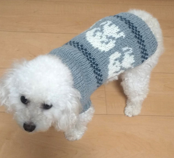 プードルのカウチン模様のセーター☆オーダーメイド 1枚目の画像