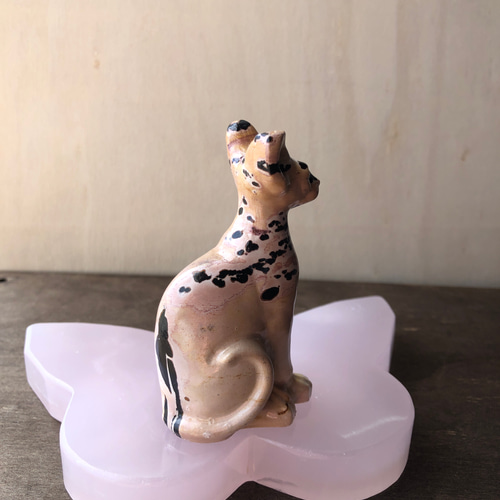 BIG ピクチャージャスパー　絵画碧玉　お座り 猫　天然石　パワーストーン　置物 BIG ピクチャージャスパー 絵画碧玉 お座り 猫 天然石