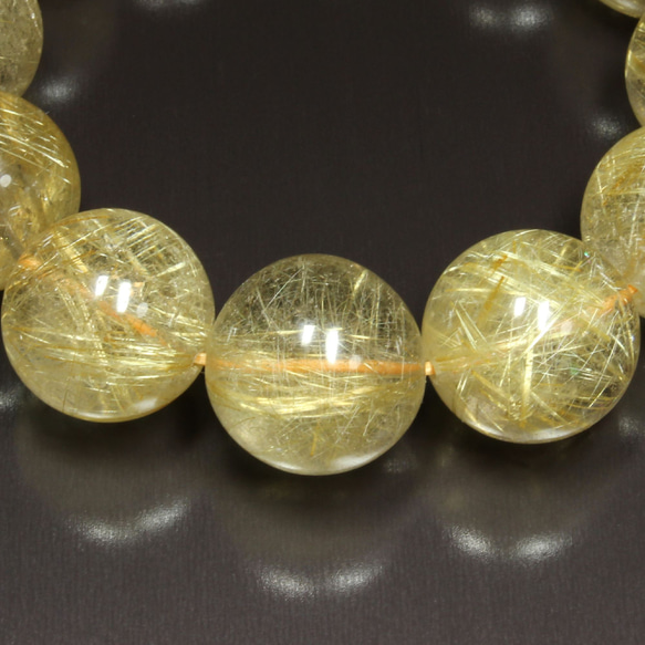 【豪華数珠】１９ミリ 一点物 ゴールドルチル ブレスレット 金針水晶 １０７ｇ ＰＧＲ７ ギフトセット 作品動画あり 11枚目の画像
