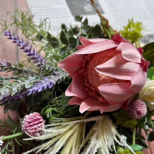 No.119 2wayネイティブフラワーのしめ縄リース2024ハンドメイドお正月