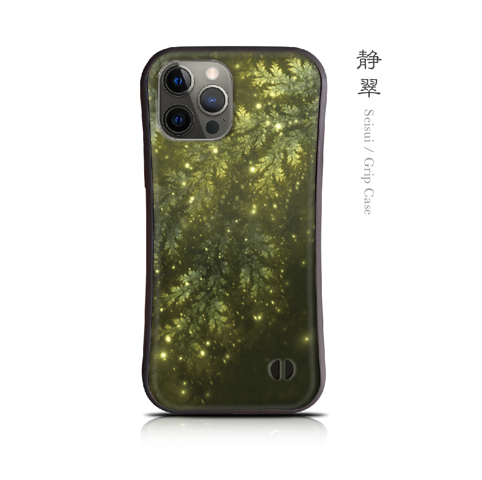 静翠 - 和風 耐衝撃グリップiPhoneケース【iPhone17シリーズ対応/スマホカバー/iface型/和柄】
