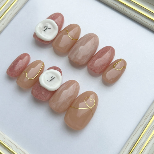 送料無料】秋冬イニシャルシーリングスタンプネイル/ニットネイル/秋