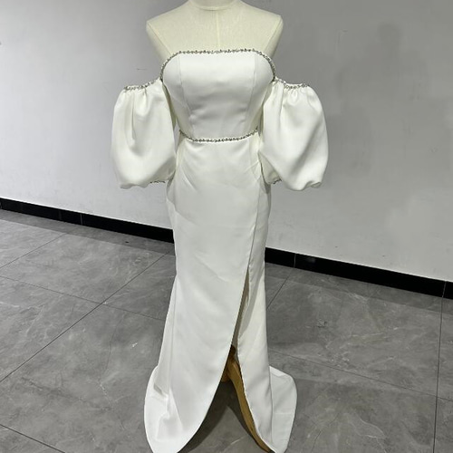 マント ベアトップ マーメイドライン パーティードレス 色直し 拳式  