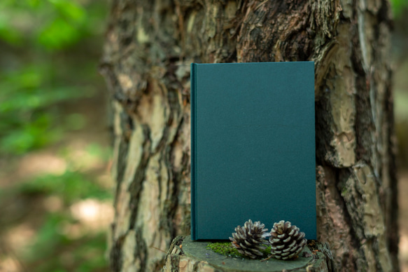 木のノート B6＜濃緑＞ 2枚目の画像