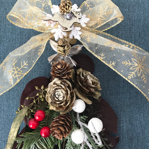 深紅のクリスマススワッグ⭐︎クリスマスお正月2way!リボン 深紅のクリスマススワッグ⭐︎クリスマスお正月2way!リボン