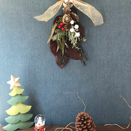 深紅のクリスマススワッグ⭐︎クリスマスお正月2way!リボン 深紅のクリスマススワッグ⭐︎クリスマスお正月2way!リボン