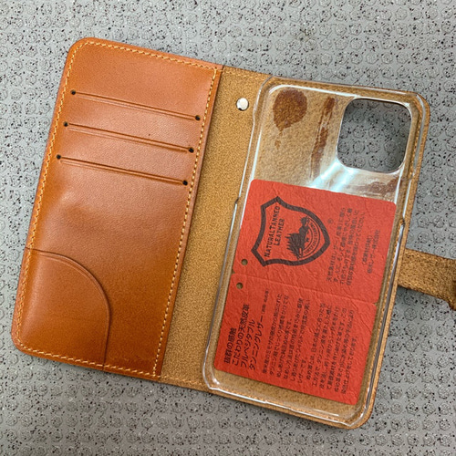 栃木レザー キャメル　iPhoneケース　スマホケース　手帳型 本革 iPhone16 ケース iPhone16e 手帳型 ショルダー ブランド