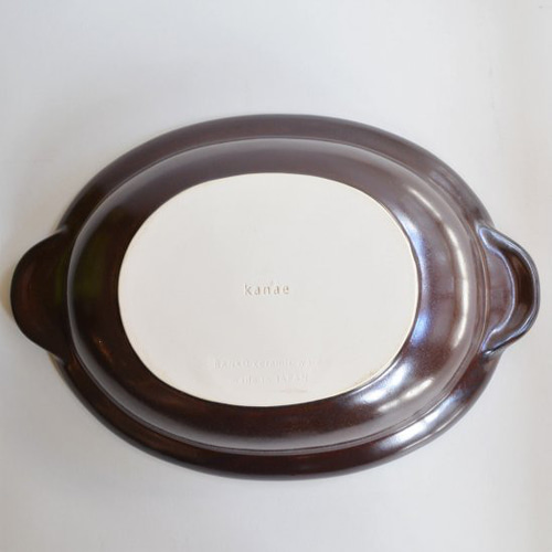 かなえ だえん土鍋ブラウン 萬古焼／オーバル鍋／0006173 鍋・土鍋