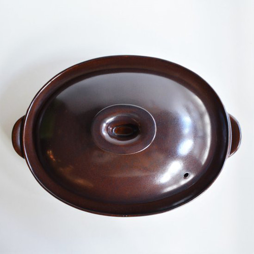 かなえ だえん土鍋ブラウン 萬古焼／オーバル鍋／0006173 鍋・土鍋