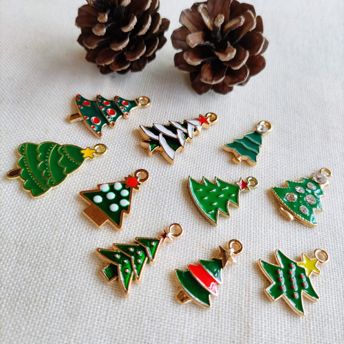 ♪Xmas♪ クリスマスツリー いろいろ10種類セット XS65 チャーム petit