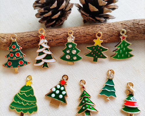 ♪Xmas♪ クリスマスツリー いろいろ10種類セット XS65 チャーム petit