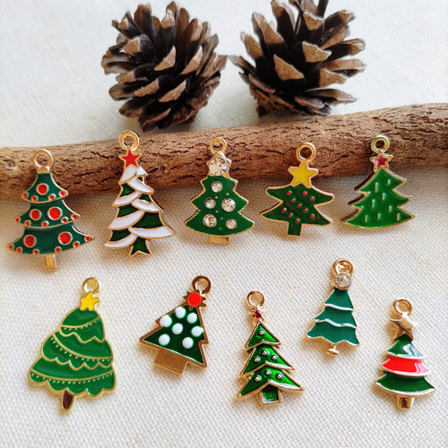 ♪Xmas♪ クリスマスツリー いろいろ10種類セット XS65 チャーム petit