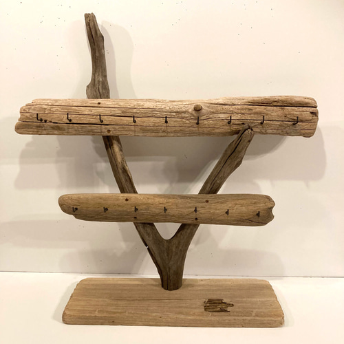 手作り 欲しけれ 流木アクセサリー掛け
