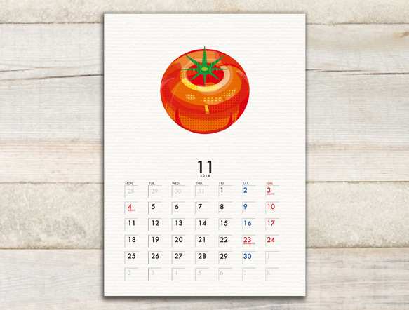 トマトのカレンダー2024【4月始まりA5サイズ】 11枚目の画像