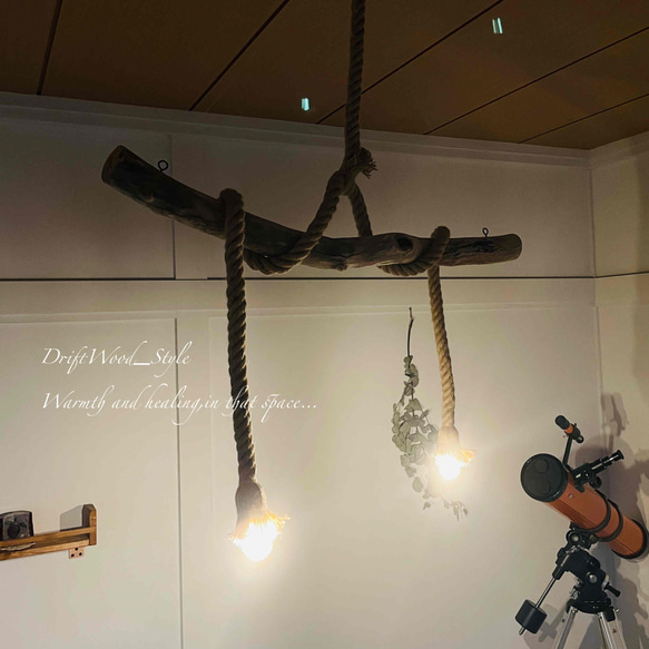 流木インテリア 太く無骨なうねる天然流木のシーリングライト ペンダントライト LED ランプ 照明器具 北欧 N1 8枚目の画像