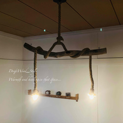 流木インテリア 太く無骨なうねる天然流木のシーリングライト ペンダントライト LED ランプ 照明器具 北欧 N1 5枚目の画像