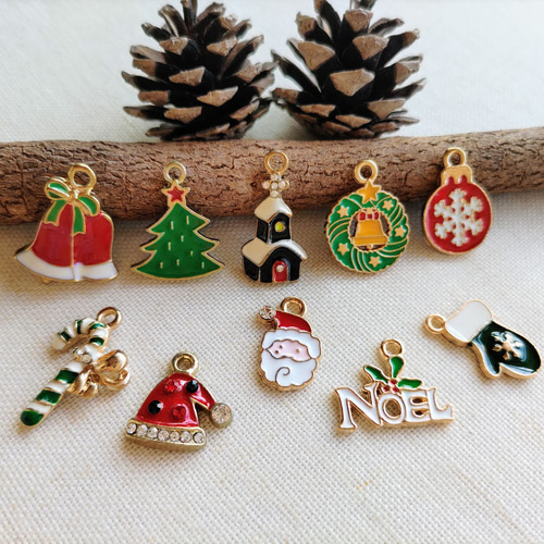 ♪Xmas♪ クリスマスモチーフ いろいろ10種類セット XS66 チャーム