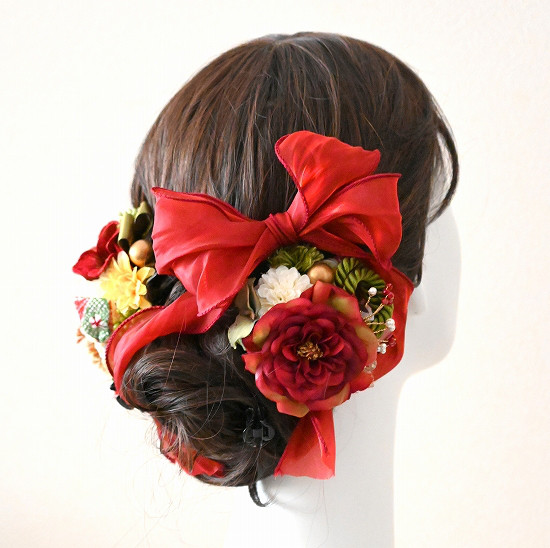 和装髪飾り　成人式髪飾り　パーツセット(金箔シートつき)