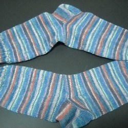 手編みの靴下　色使いの素晴らしい靴下（男性用） 3枚目の画像