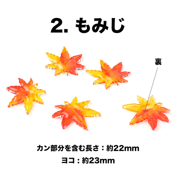 訂製商品 [4 件] 2 種可供選擇 秋季楓葉銀杏葉棕色 bre04 第3張的照片